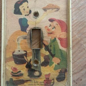 Walt Disney Productions Vintage Light Switch Cover with Snow White and Dopey